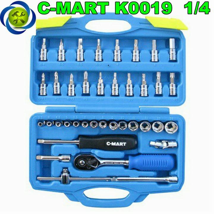 [HCM]Bộ cần tuýp 1/4 C-Mart K0019 38 chi tiết