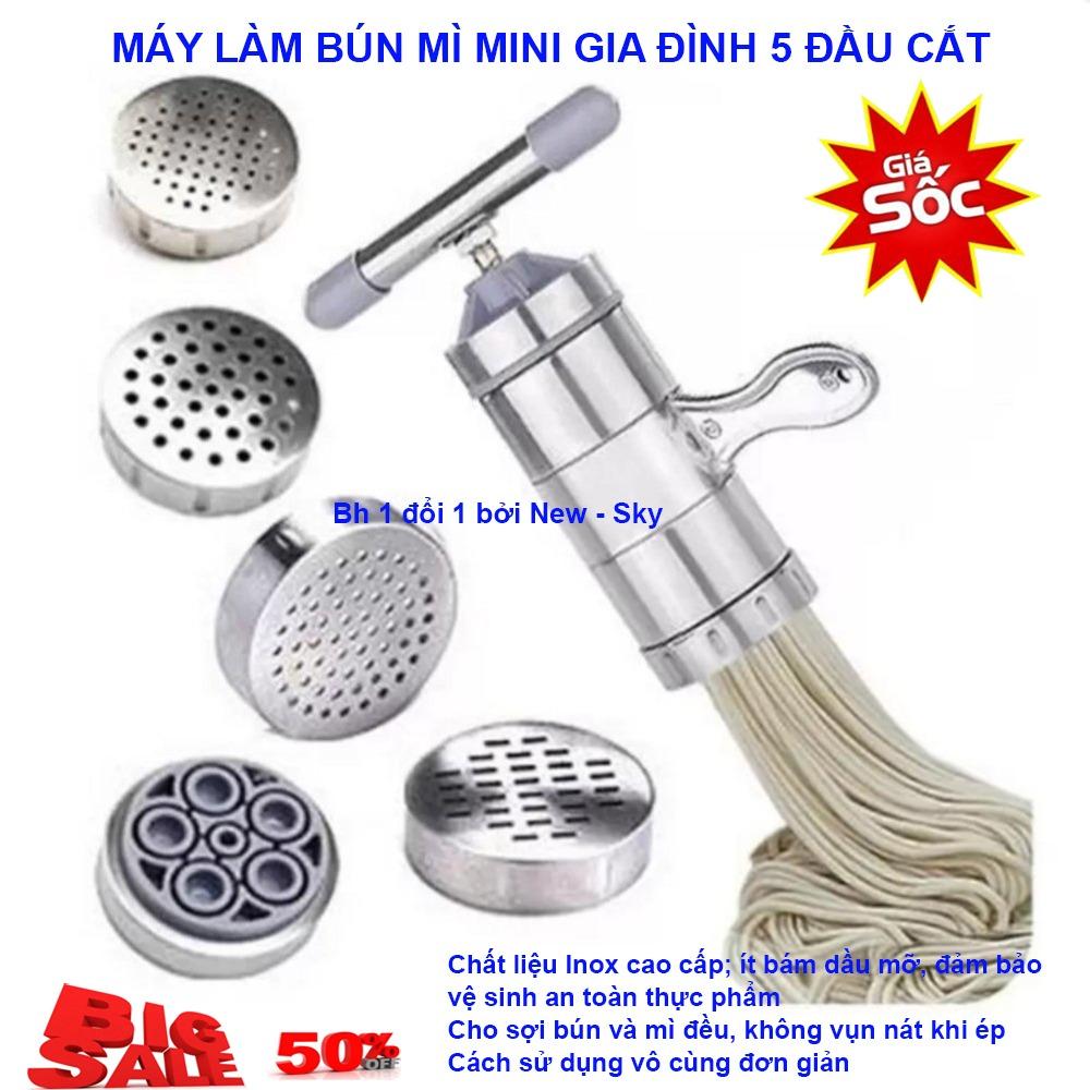 Bán Khuôn Làm Bánh Lọt, Dụng Cụ Làm Bún Mì Tươi 5 Đầu Inox Cao Cấp - NSK1138, Máy Làm Bún Mì Mini Gia Đình An Toàn, Chất Lượng, Hiệu Quả - Bh 1 Đổi 1 Bởi New - Sky