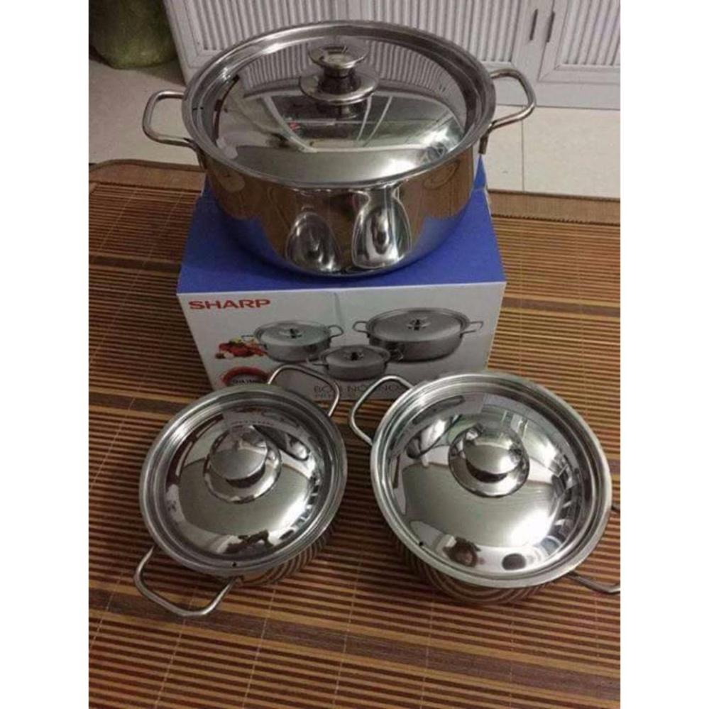 Bộ 3 nồi Inox sharp