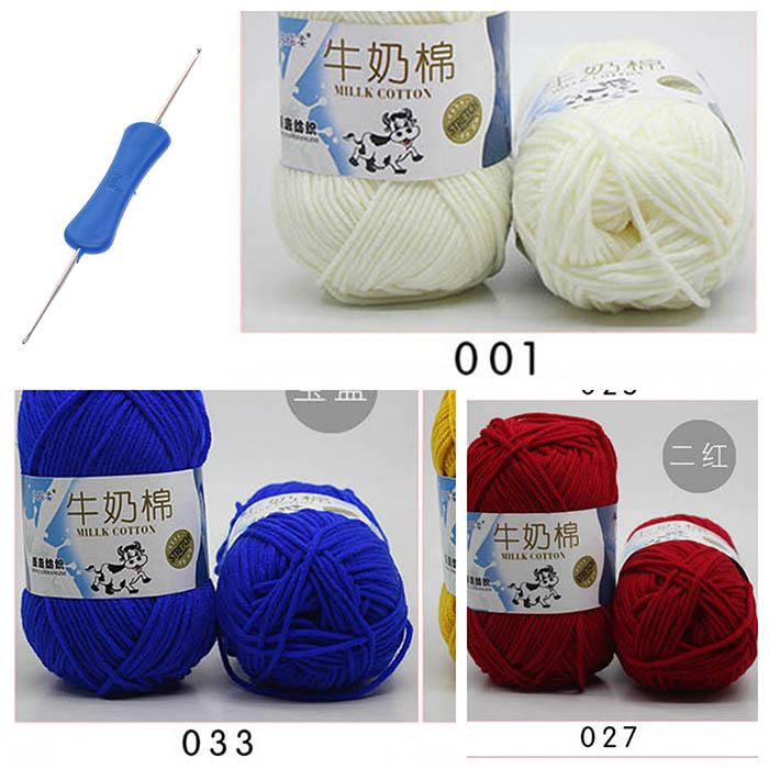[HCM]3 cuộn len milk bò + 1 Kim móc