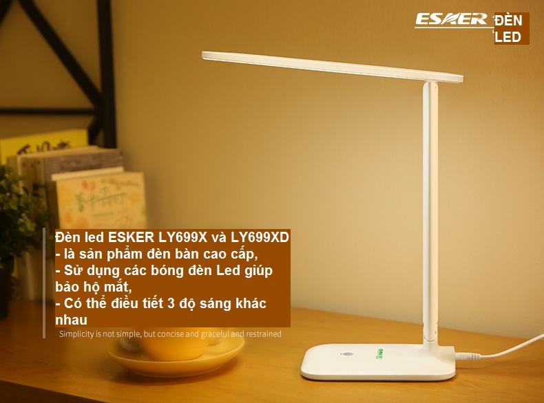 Đèn Led  chống cận ESKER LY699X - tặng ổ cắm điện đa năng 2 cổng usb