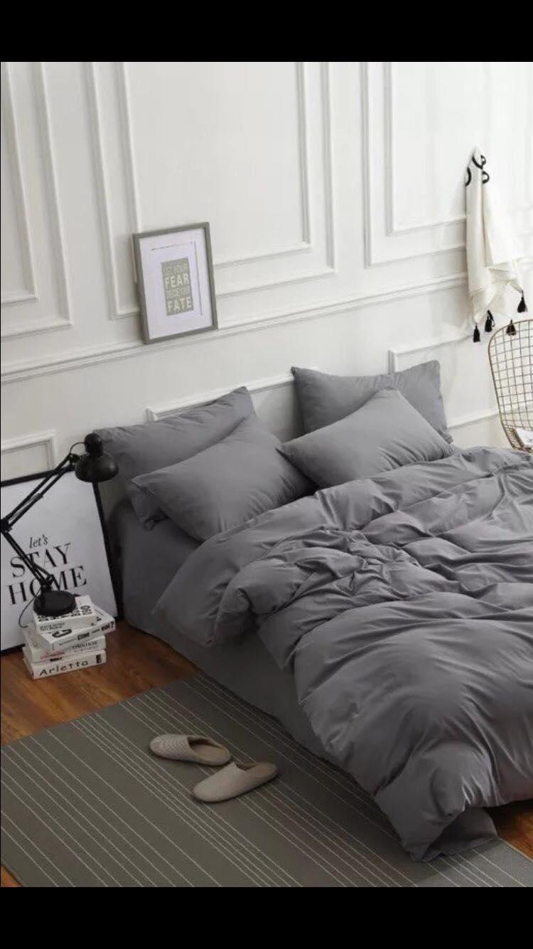 BỘ CHĂN GA GỐI HÀN QUỐC MÀU XÁM 160X200