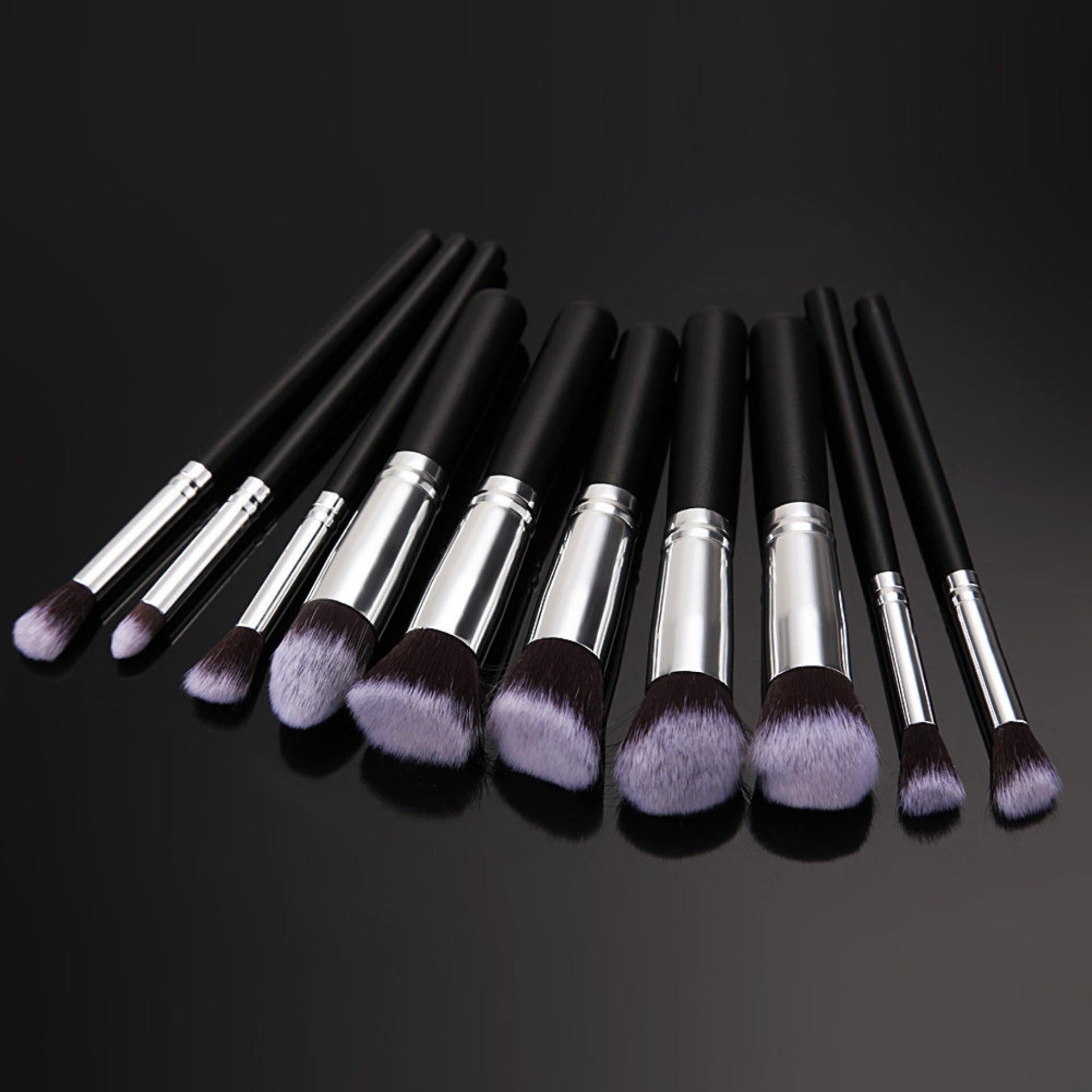 [HCM]Cọ trang điểm 10 món kèm bao da bảo vệ Pro Comestic Makeup Sets