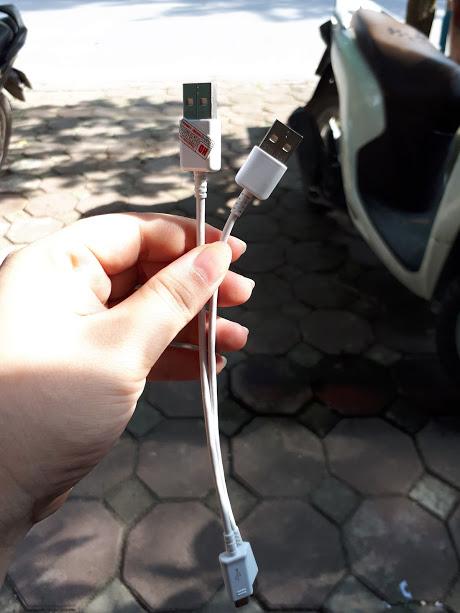 Cáp sạc Micro USB Android dài 20cm (Trắng)