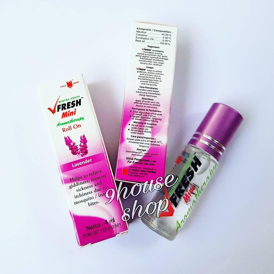 Dầu lăn tinh dầu thảo dược Lavender VFRESH 4cc