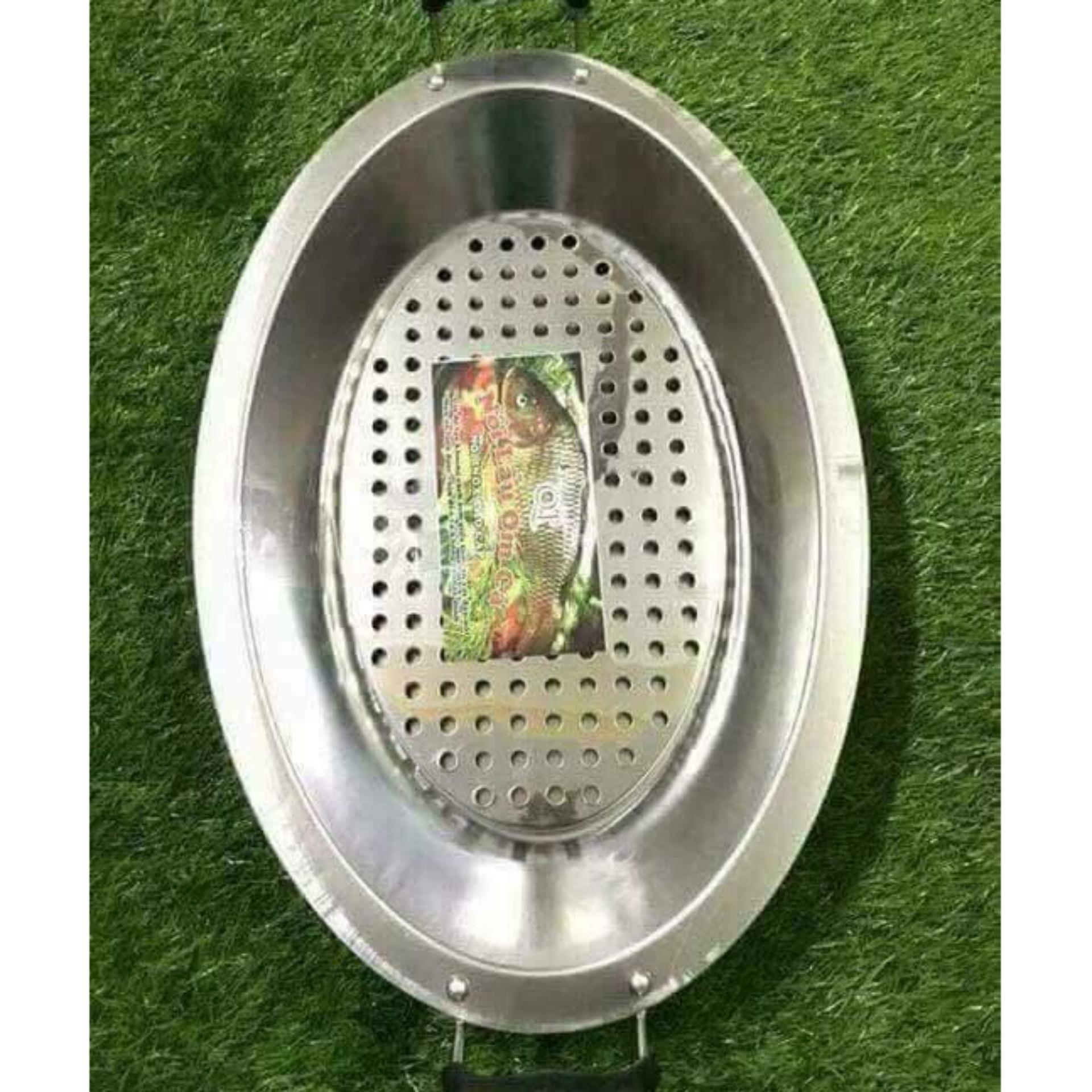Khay inox bầu dục ăn lẩu, cá chép om dưa