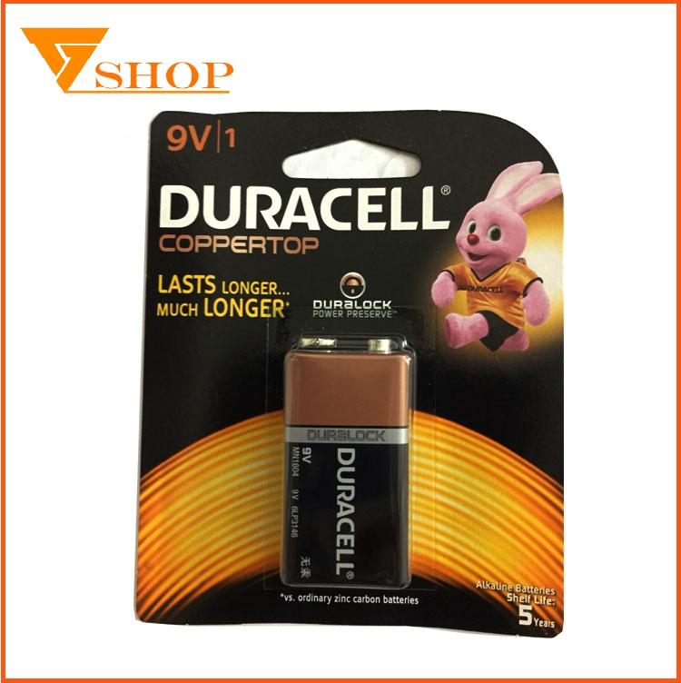 2 vỉ  pin 9V, pin vuông Duracell Alkaline (1 vỉ 1 viên)