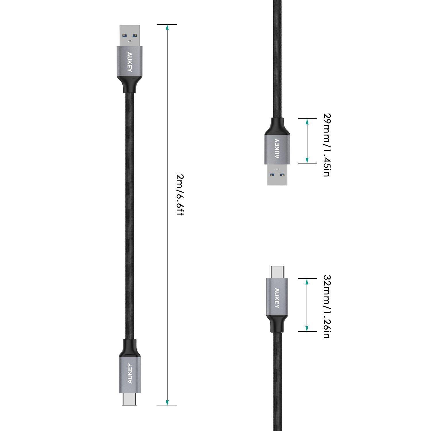 CÁP TYPE-C AUKEY CB-CD2 HỖ TRỢ USB 3.0