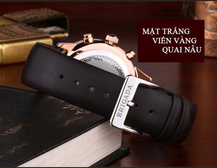 Đồng hồ nam dây da Brigada 3017