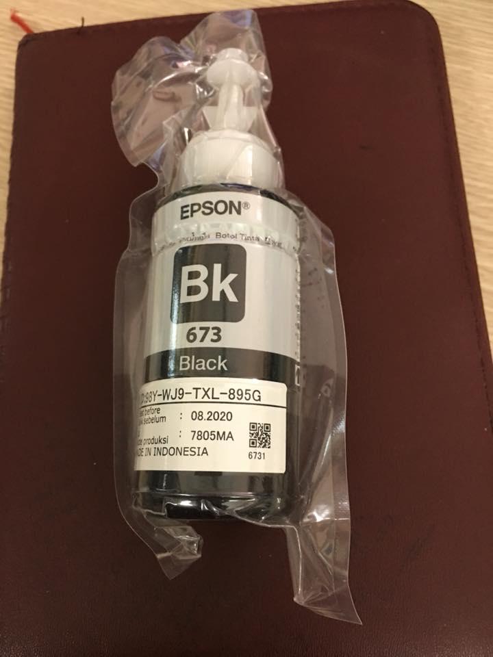 Mực 673 Đen cho Epson L800/L805/L1800 Hãng không vỏ
