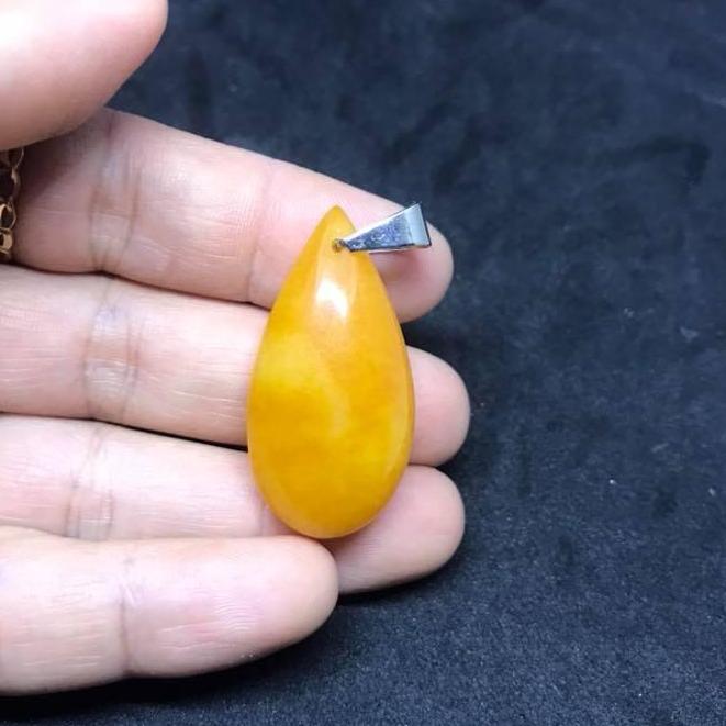 [HCM]MẶT GIỌT NƯỚC ĐÁ CẨM THẠCH VÀNG- TẶNG KÈM KHUYÊN VÀ DÂY ĐEO