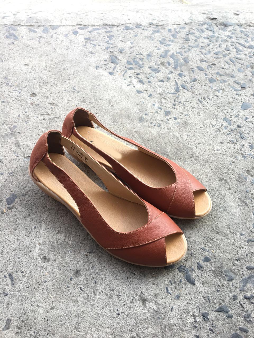Sandal đế xuồng 3 phân quai chéo (Đỏ đất)