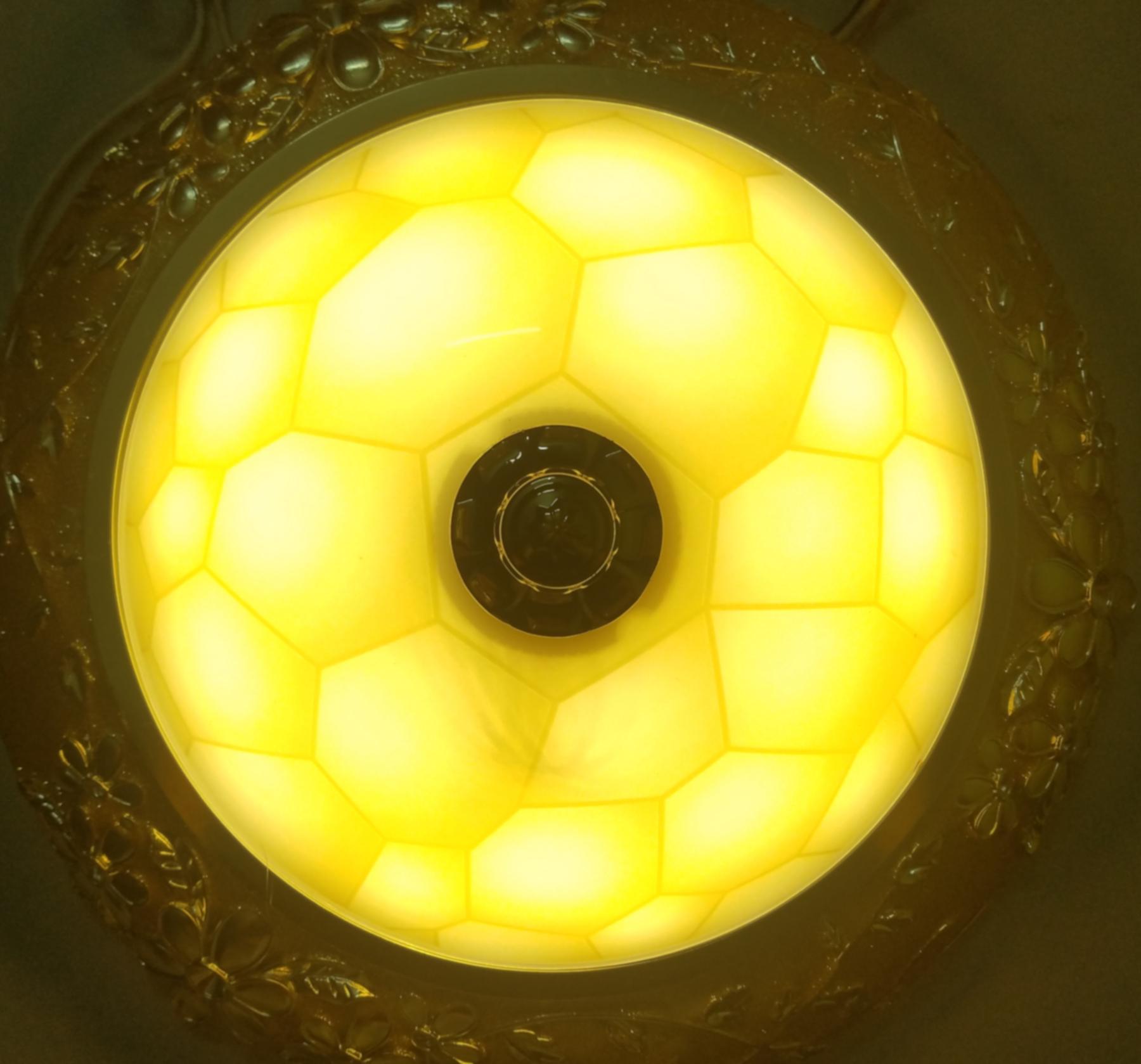 Đèn mâm ốp trần 9029 viền họa tiết vàng gạch hoa 3 màu thay đổi trắng,vàng,tự nhiên. ( Ceiling lamp )