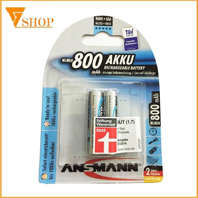 Combo 2 vỉ pin sạc aaa Ansmann 800mAh (1 vỉ 2 viên)