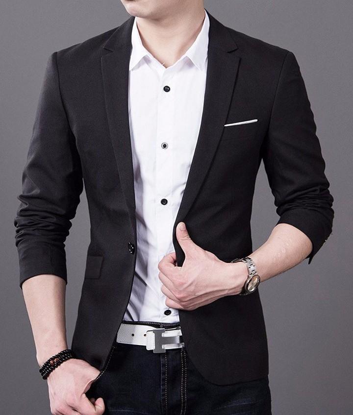 [Full size] Áo vest nam màu đen form ôm body