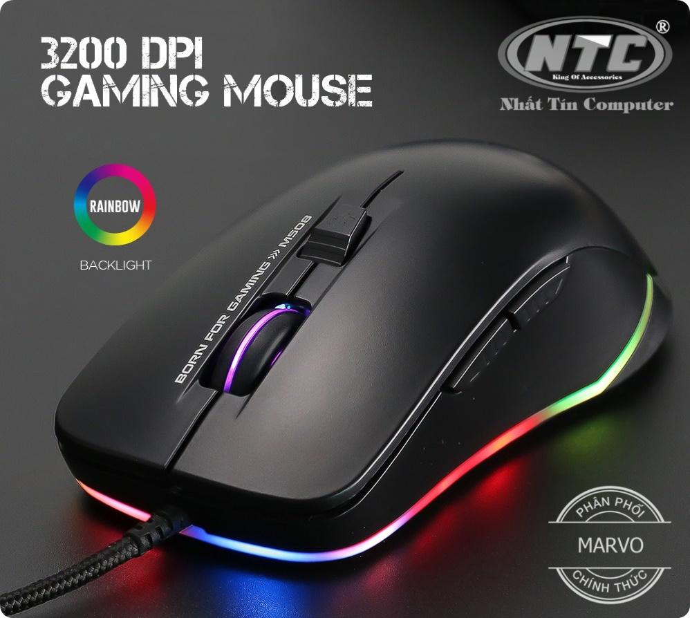 Chuột chuyên game 6d cao cấp marvo m508 led rgb - dpi 3200