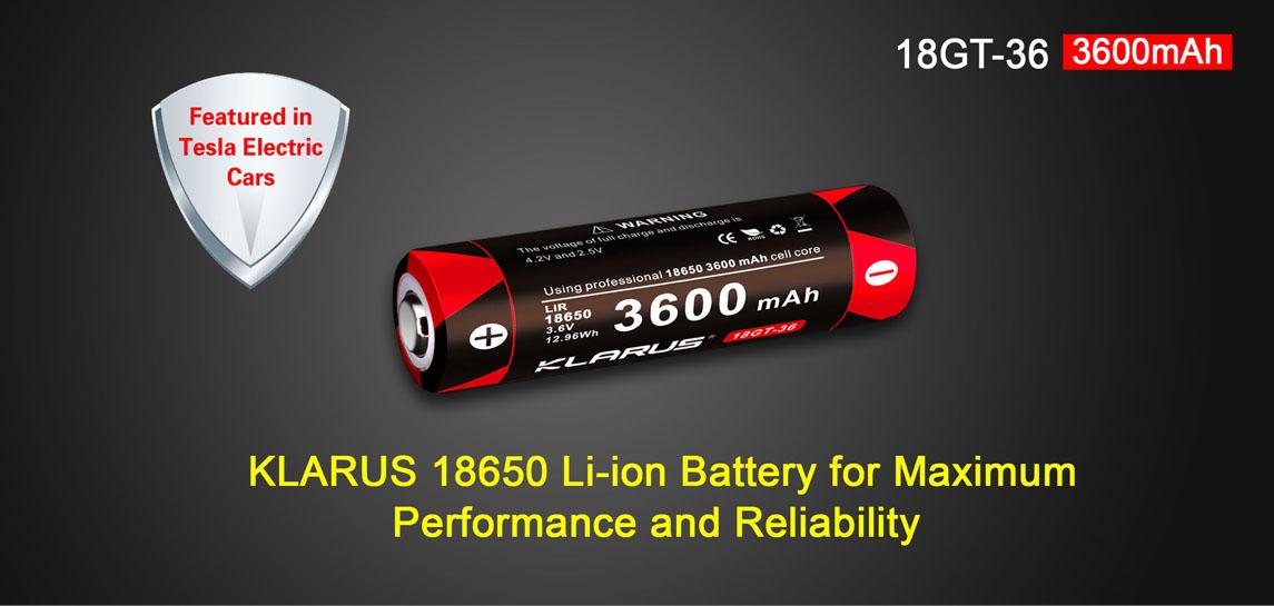 Pin sạc KLARUS 18650 cao cấp dung lượng 3600mAh