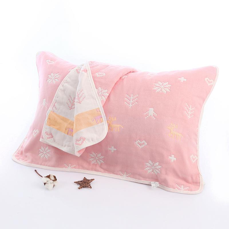 Một Cặp Sáu Lớp Vải Xô Khăn Gối 100% Cotton Khăn Trải Gối 100% 100% Cotton Khăn Mặt Cặp Đôi Phong Cách Châu Âu Người Lớn Giải Phóng Mặt Bằng Đặc Biệt