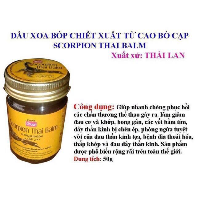 2 dầu nóng cao xoa bóp bọ cạp thái lan 50gr x 2