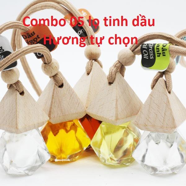 Combo 05 Lọ tinh dầu treo xe hương tự chọn