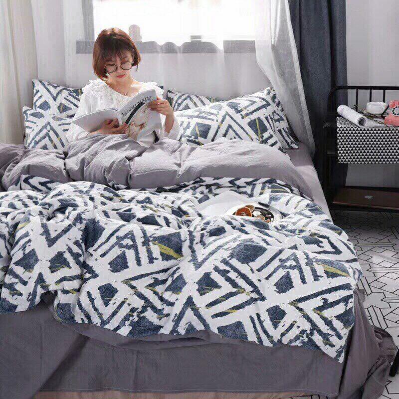 BỘ CHĂN GA GỐI COTTON ĐŨI HÀN QUỐC