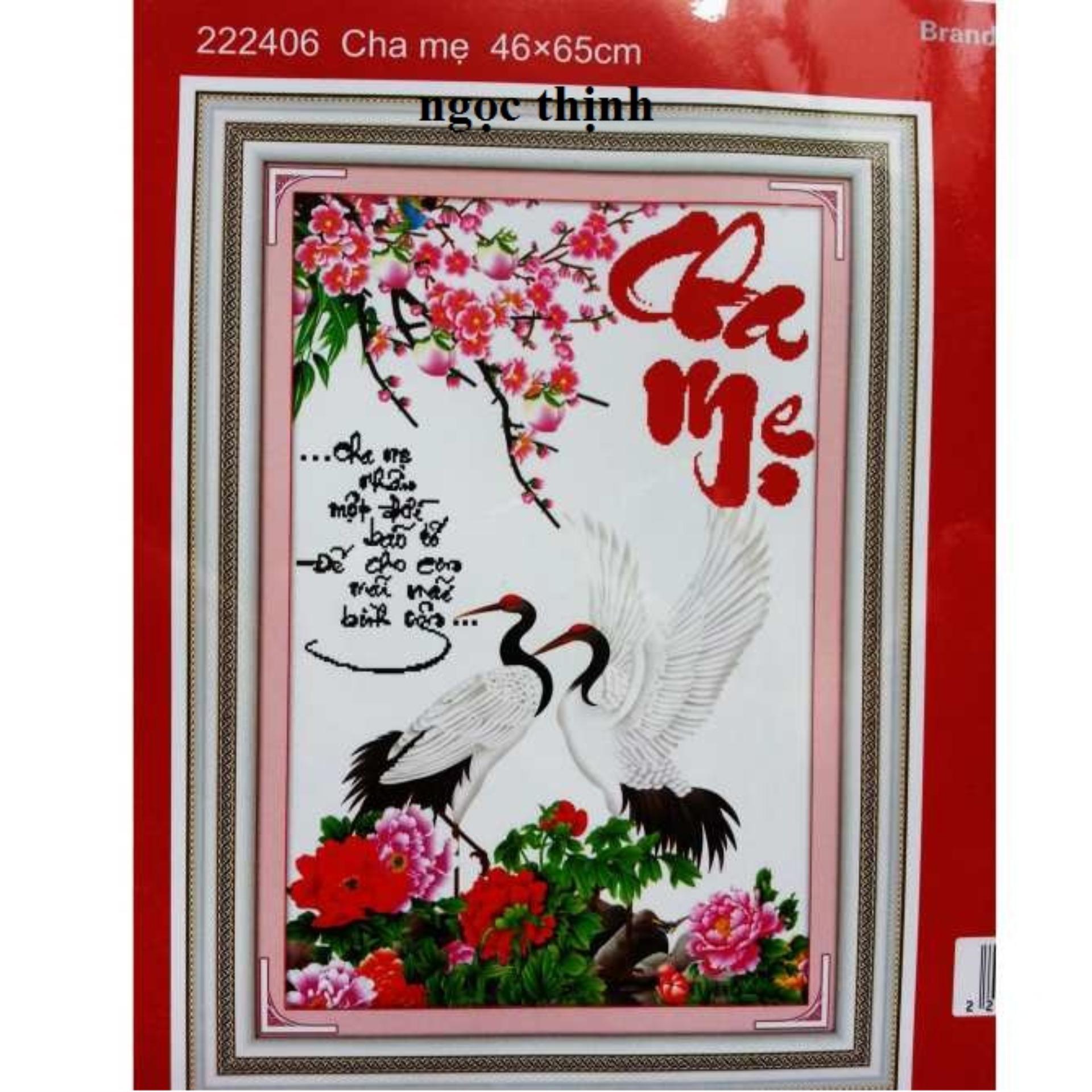 Tranh thêu chữ thập cha mẹ 222406