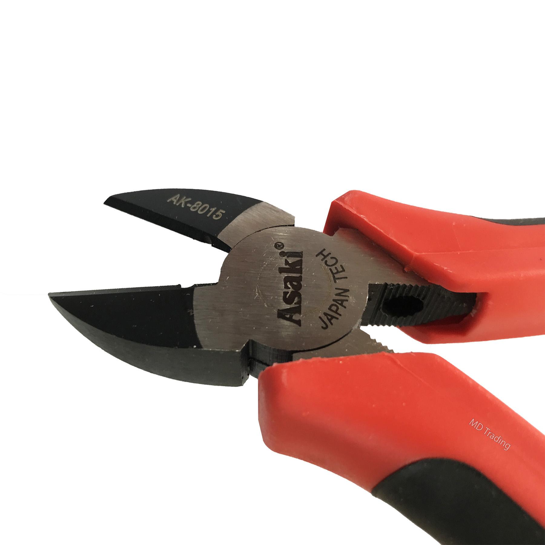 Kìm cắt cán đỏ đen Asaki AK-8015 6.5''/170mm