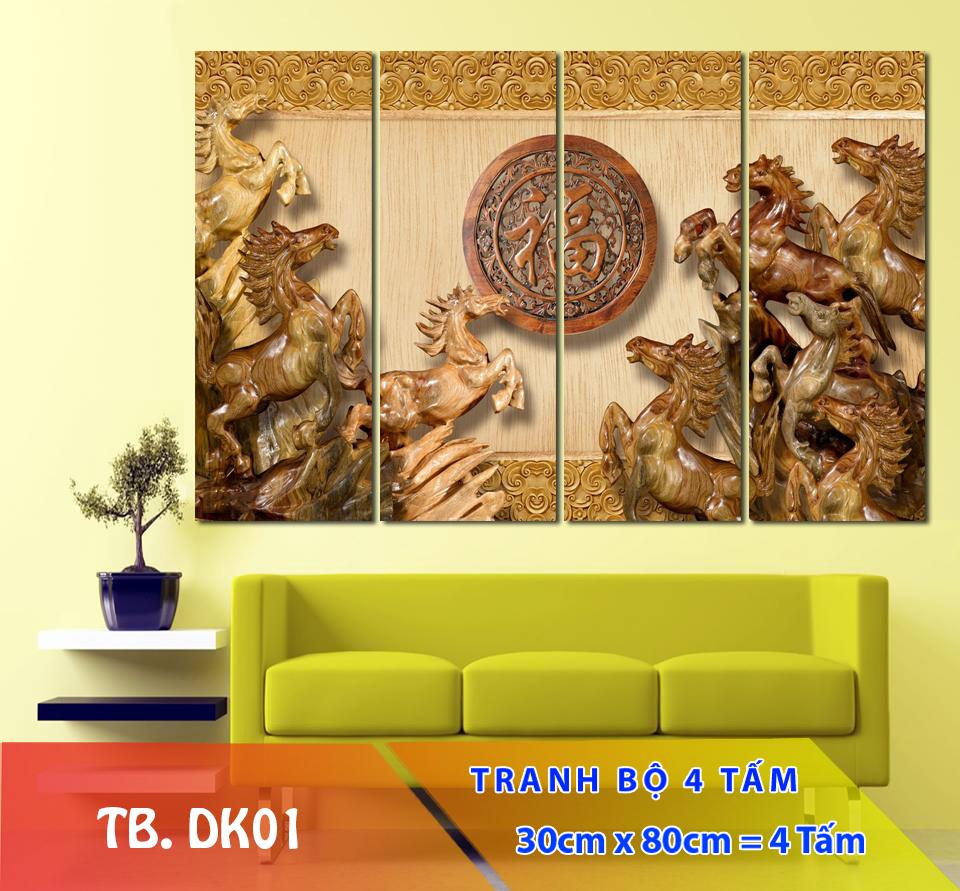 Tranh Treo Tường Mã đáo DK01- Tranh gỗ treo tường [Rộng 1,2m]