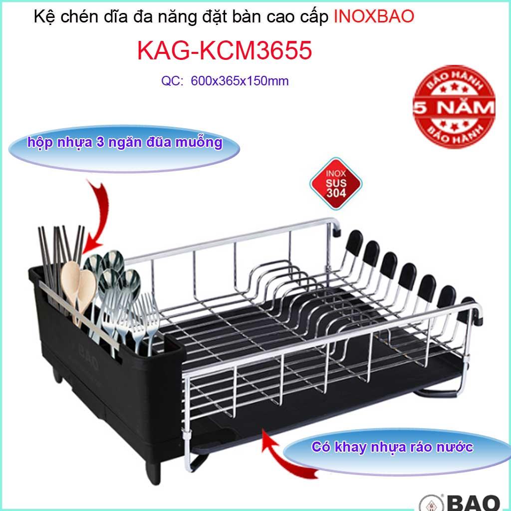 Kệ úp chén dĩa đa năng Inox Bảo KAG-KCM3655