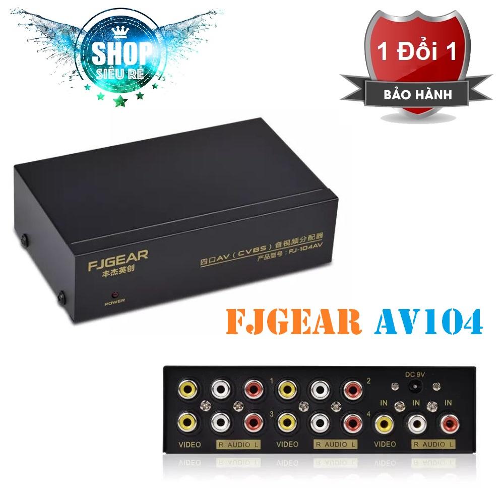 Bộ chia tín hiệu Audio Video 1 vào 4 ra Fengi FJ-104AV