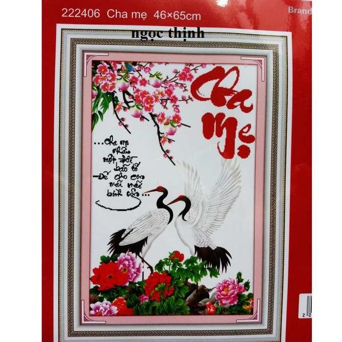 Tranh thêu chữ thập cha mẹ 222406- Ngocthinhshop