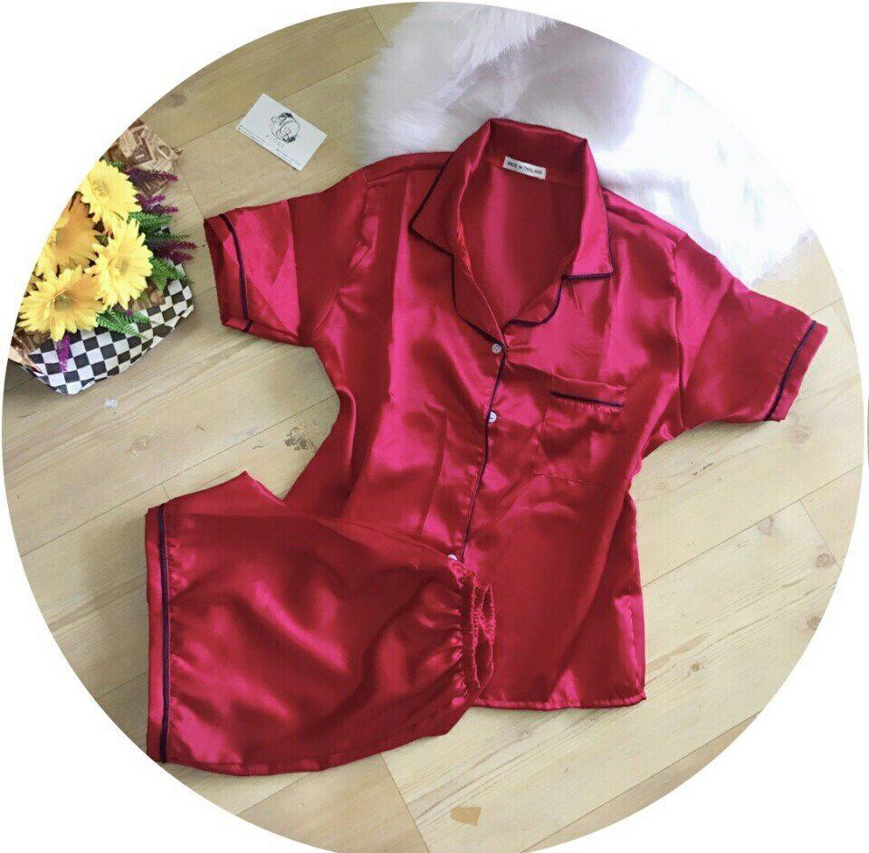 Bộ pijama phi lụa hàng Thái cao cấp Jeans Fasshion