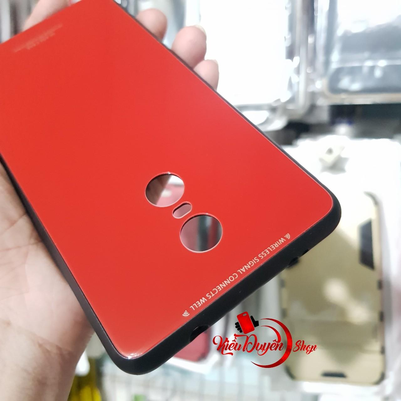 Ốp lưng kính Xiaomi Redmi Note 4 và Redmi Note 4X ,viền nhựa dẻo