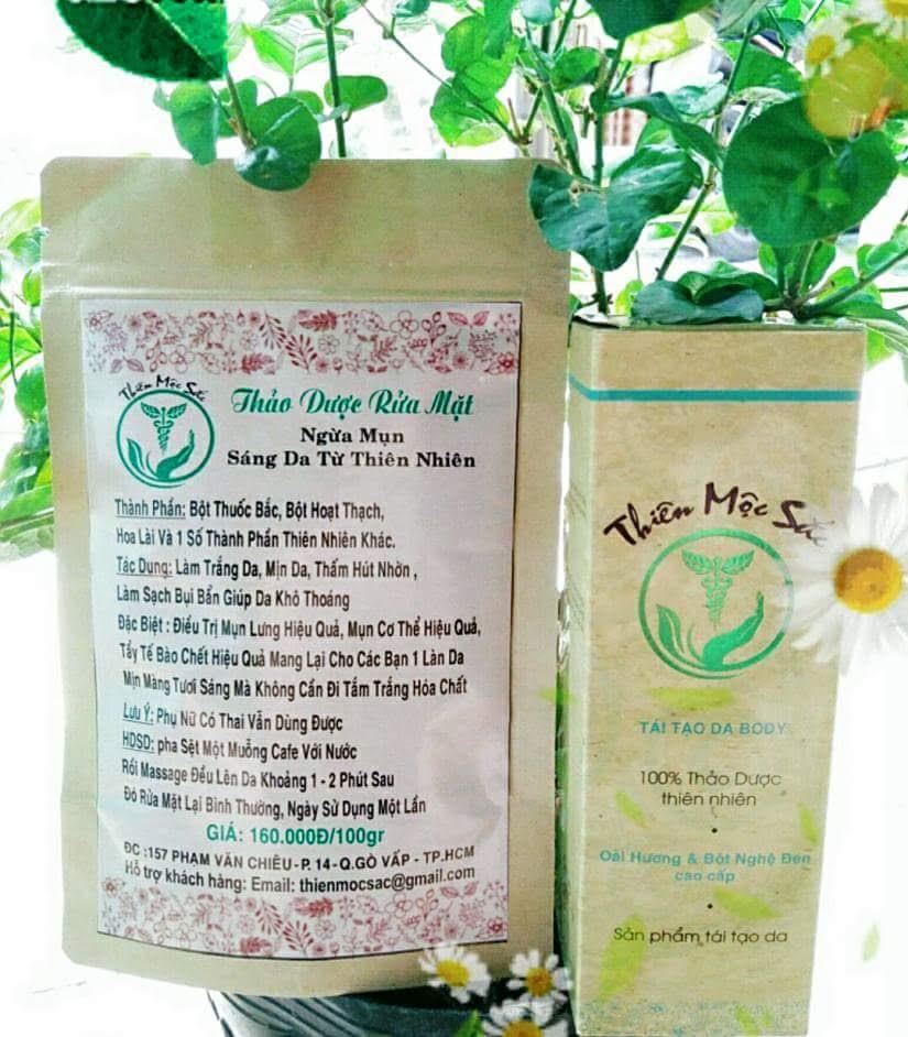 [HCM]Bột thảo dược rửa mặt Thiên Mộc Sắc (CỰC CHẠY) (Giá tốt)