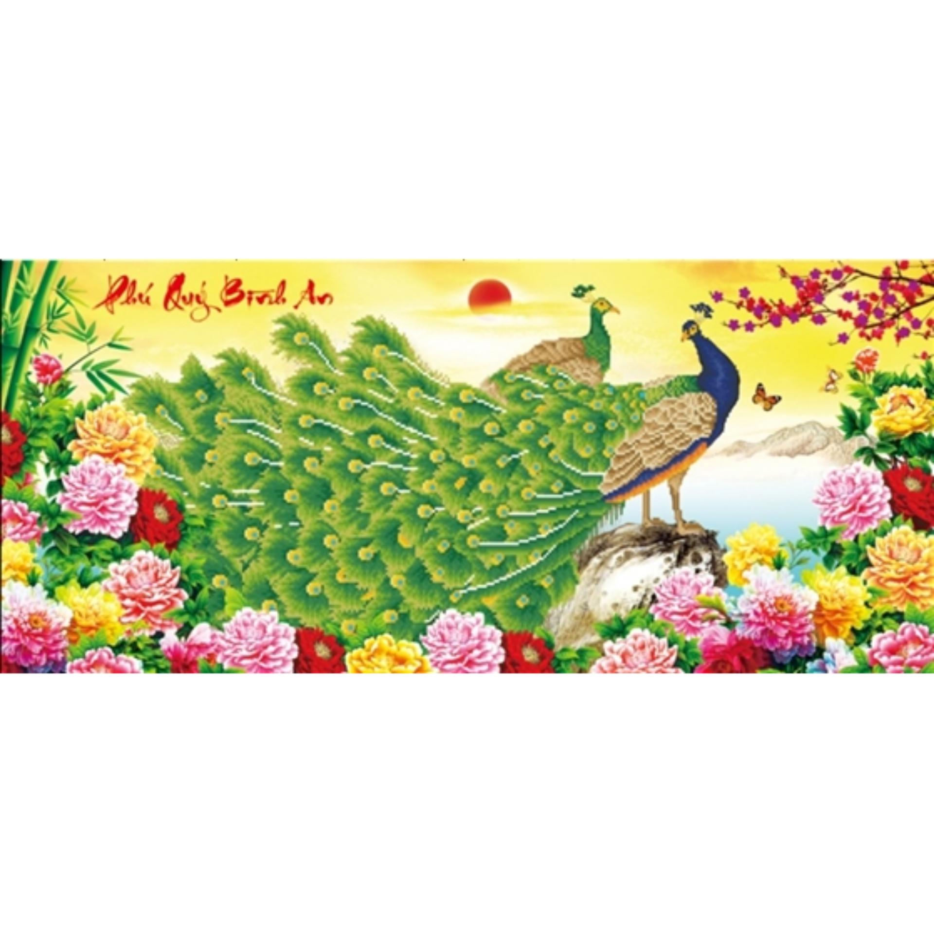Tranh đính đá đôi công YN2081-Ngọc Thịnh