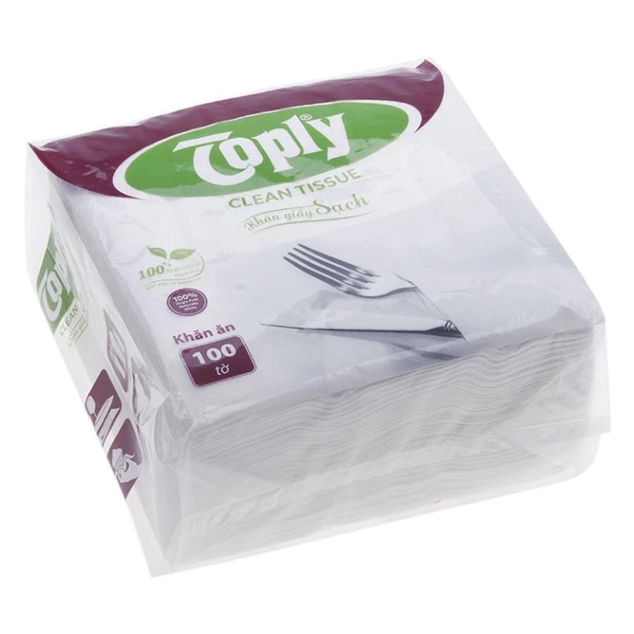 Combo 4 gói Khăn giấy ăn Toply 100 tờ (1 lớp)