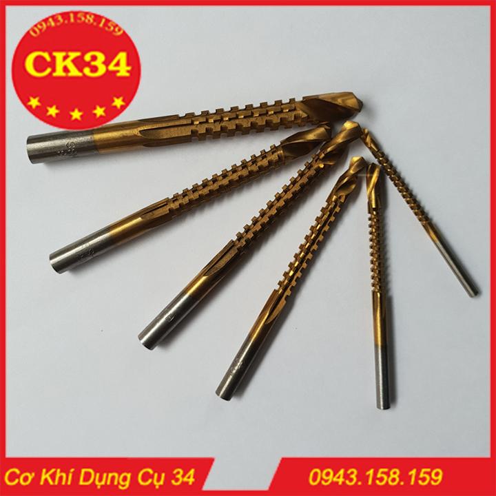 Bộ 6 mũi khoan răng cưa đa năng  phủ titanium 3-8mm