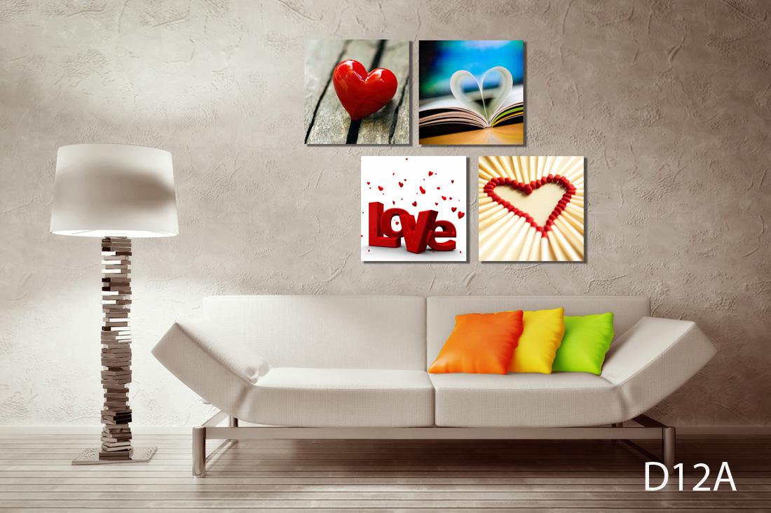 Bộ 4 khung tranh Saigonposter Love D12A