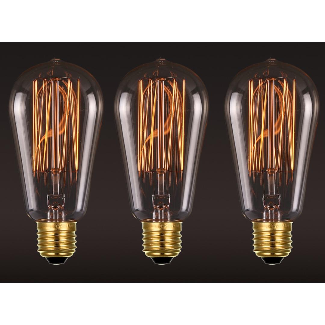 3 Bóng đèn Edison Vintage Bulb 40W E27 220V