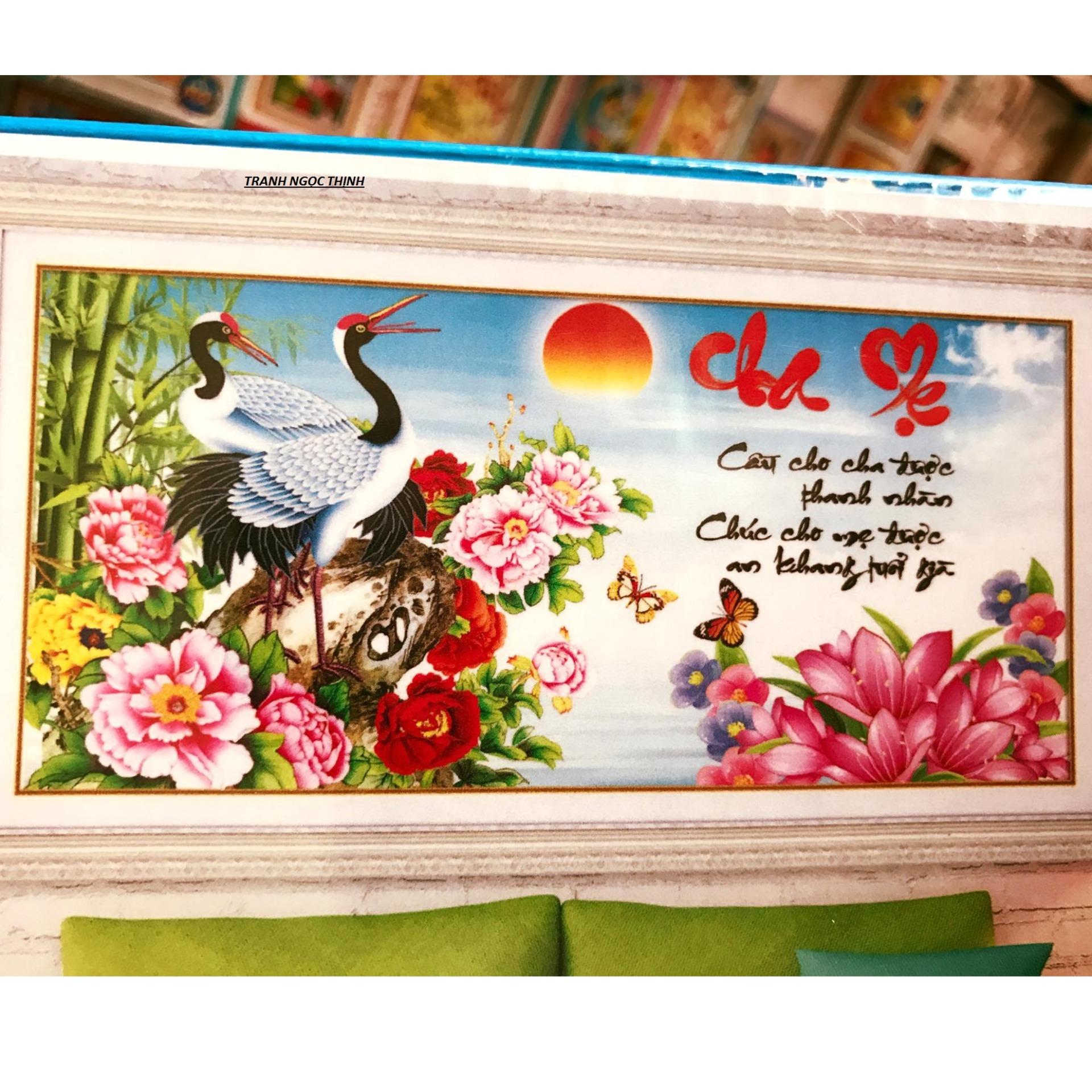 YN2084-Tranh đính đá cha mẹ