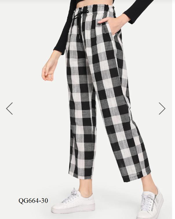 Quần caro lưng thun - size s-6xl