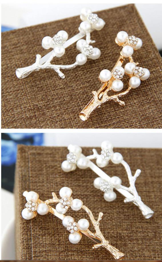 Kẹp tóc đính hạt mầu vàng phong cách vintage (KAH50)