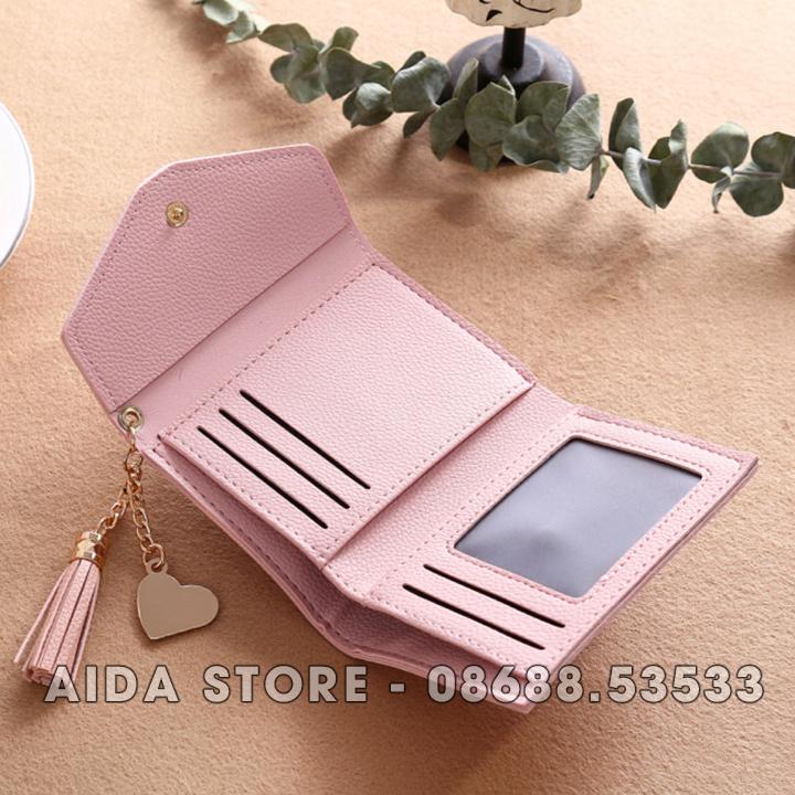 [HCM]Ví nữ MINI thời trang nắp gập tua rua - LetN