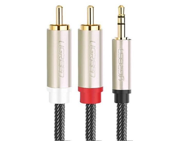 Cáp loa Audio 3.5mm ra 2 đầu hoa sen 1M Ugreen 20821 (Đen)