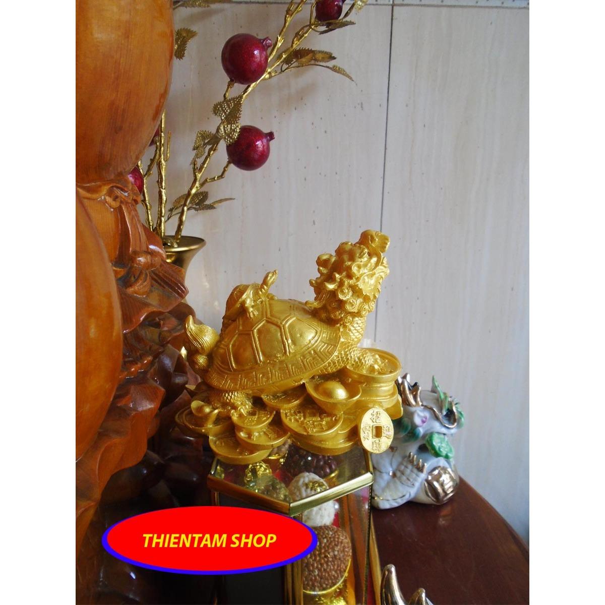 [HCM]Tượng Long Quy đại phát đá poly vàng (LQV01)