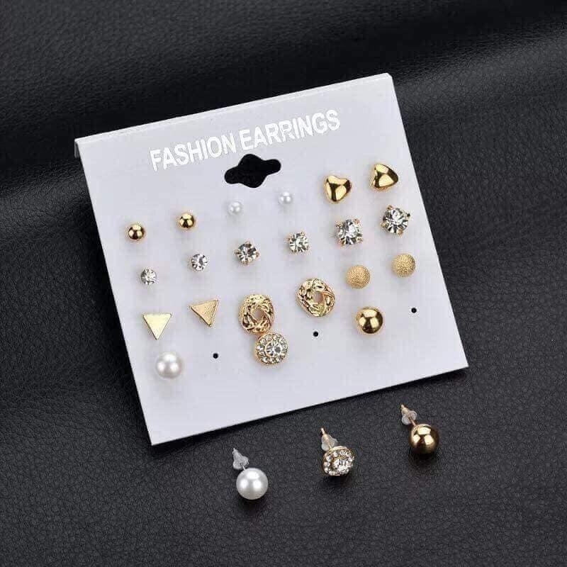 Combo bộ trang sức 12 đôi bông tai