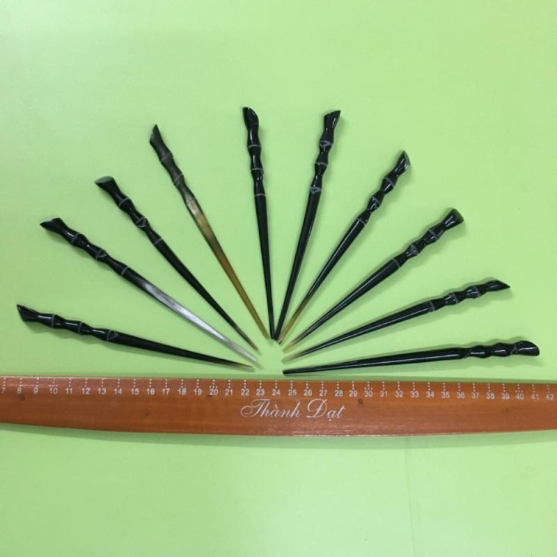 Trâm Cài Tóc Sừng Trâu Cao Cấp TS12 Thân Tre Dài 17cm