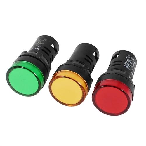 Đèn led pha lắp tủ điện Ø 22mm 220v (đỏ)