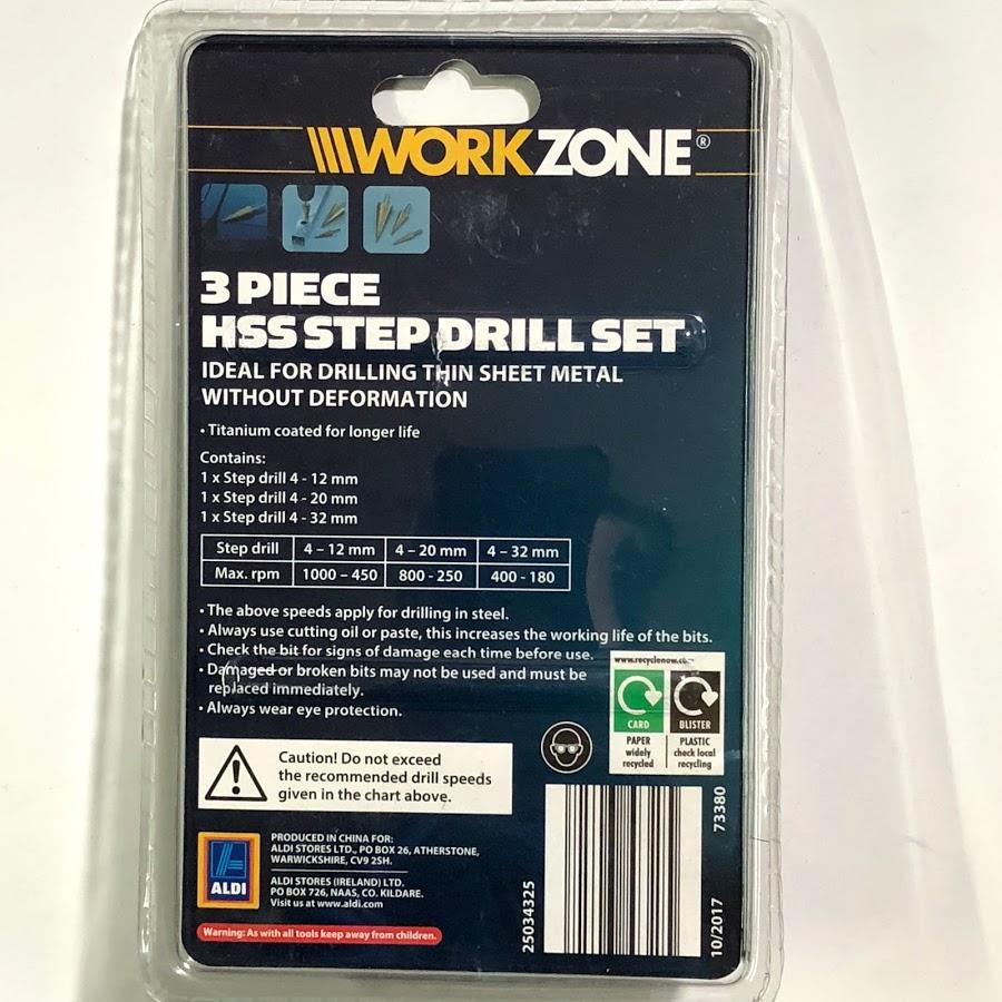 Bộ mũi khoan bậc 3 mũi rãnh thẳng WorkZone