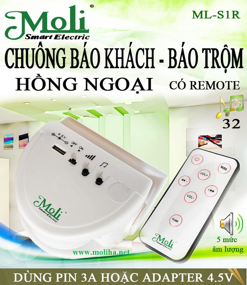 Chuông báo khách, báo trộm hồng ngoại có remote + kèm adapter 4.5v